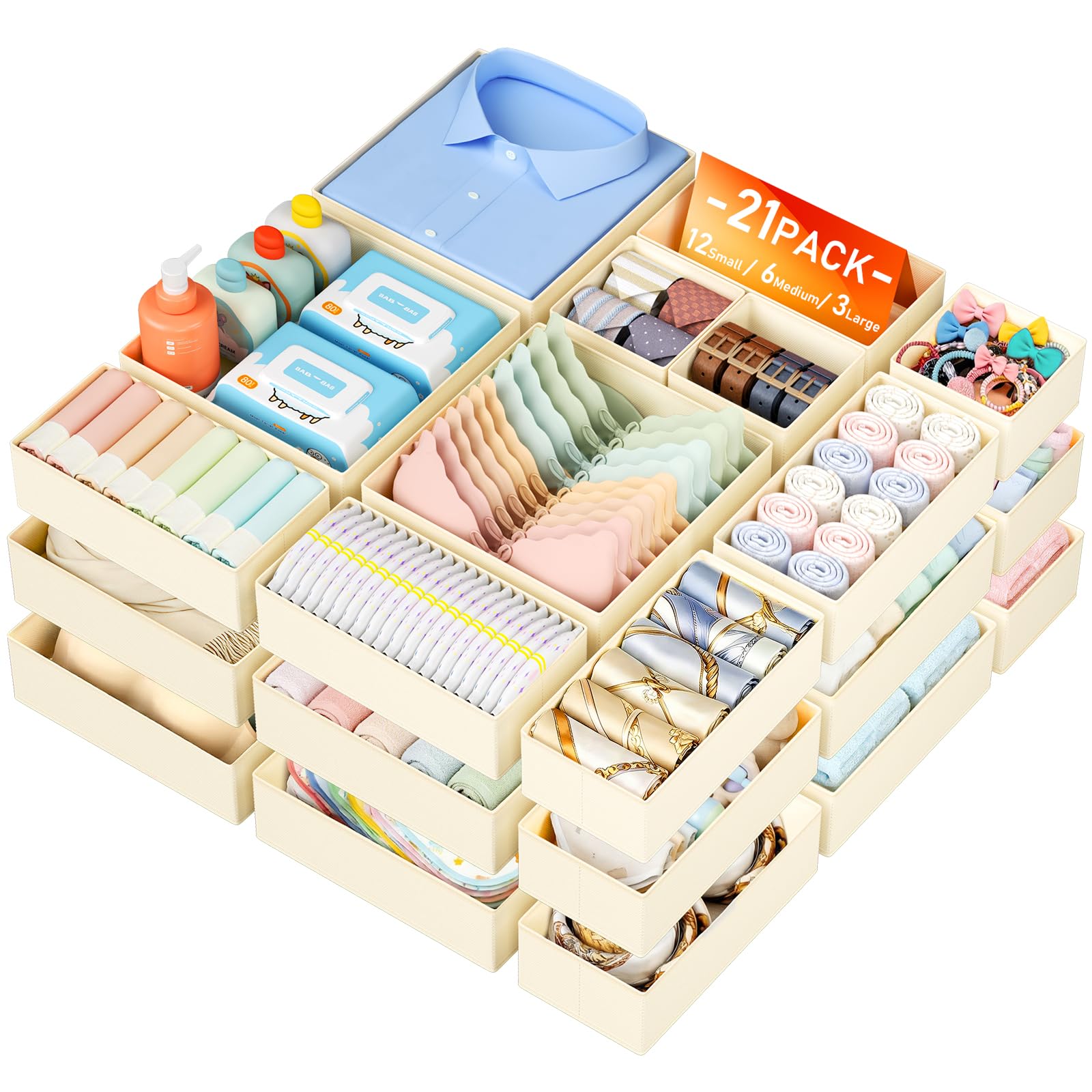 Amazon.com: DIMJ Drawer Organizer Clothes Storage - 21 Pack Baby