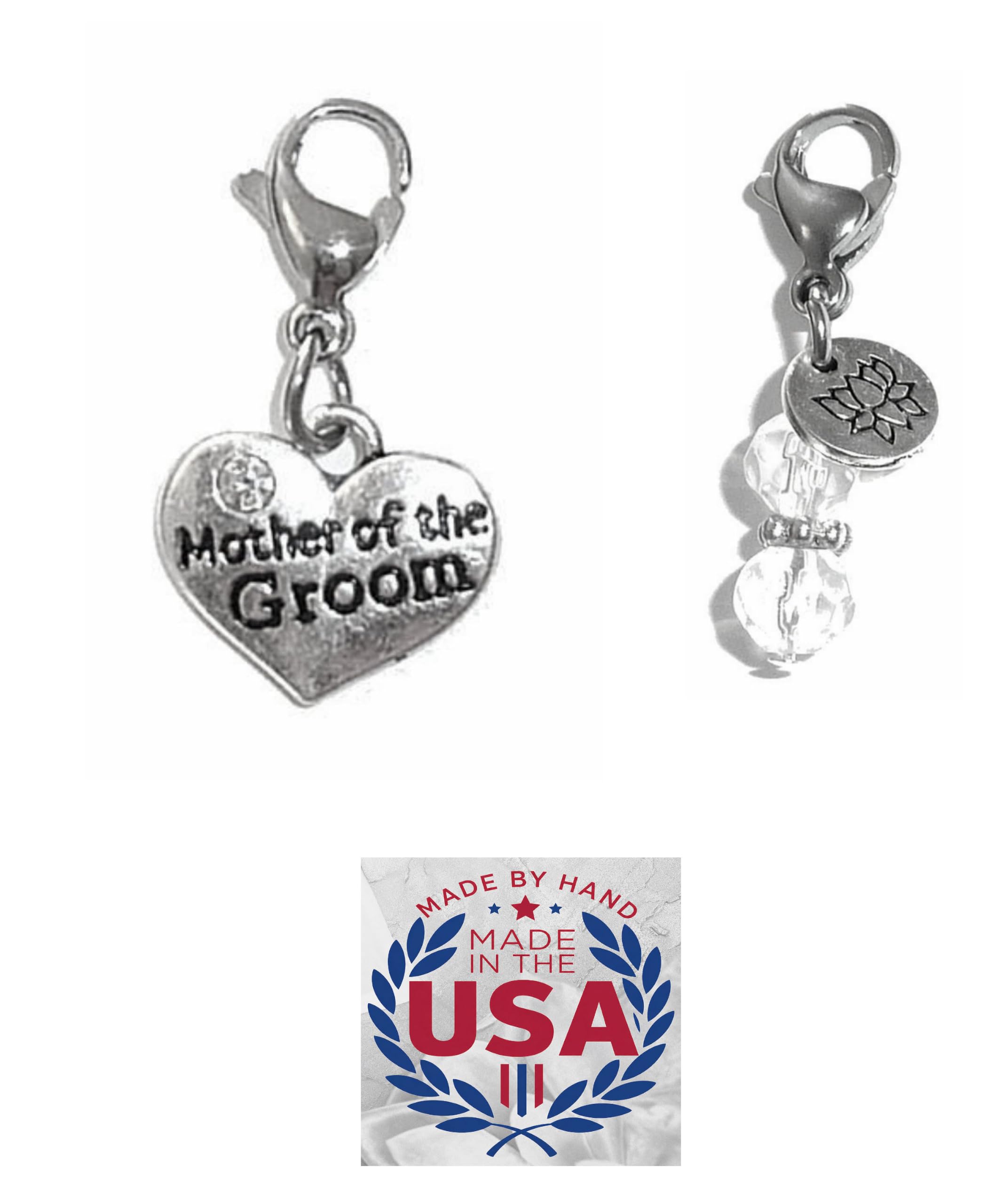 Hidden Hollow Beads Clip On Charm for Purse, Handbag, Keychain, Zipper Pull, Backpack, Jewelry Accessory, USA