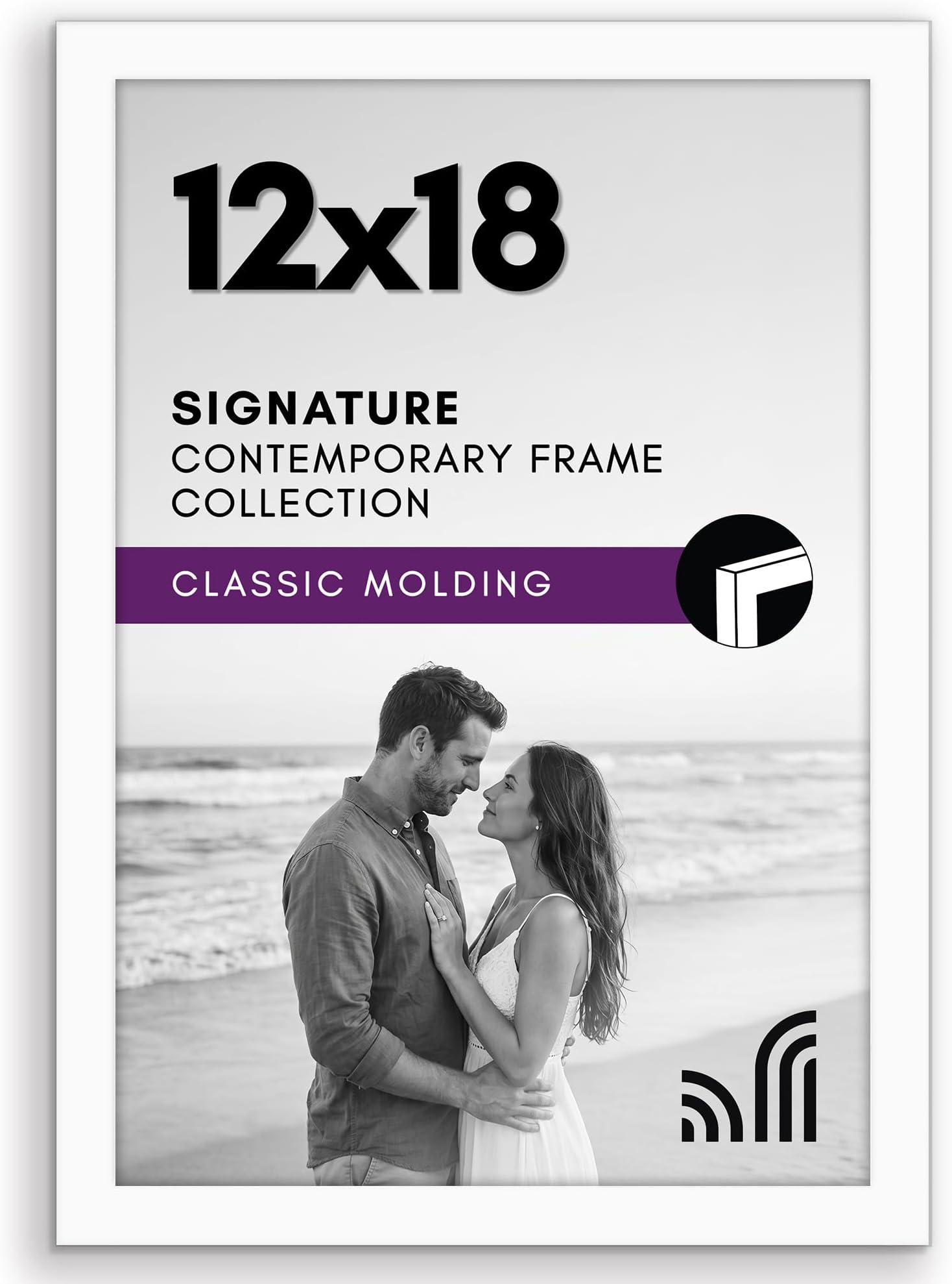 12x18 Poster Frame with Shatter-Resistant Glass - Signature Collection - Gallery-Style Frames Made of Engineered Wood - Photo Frame for Wall Display - White