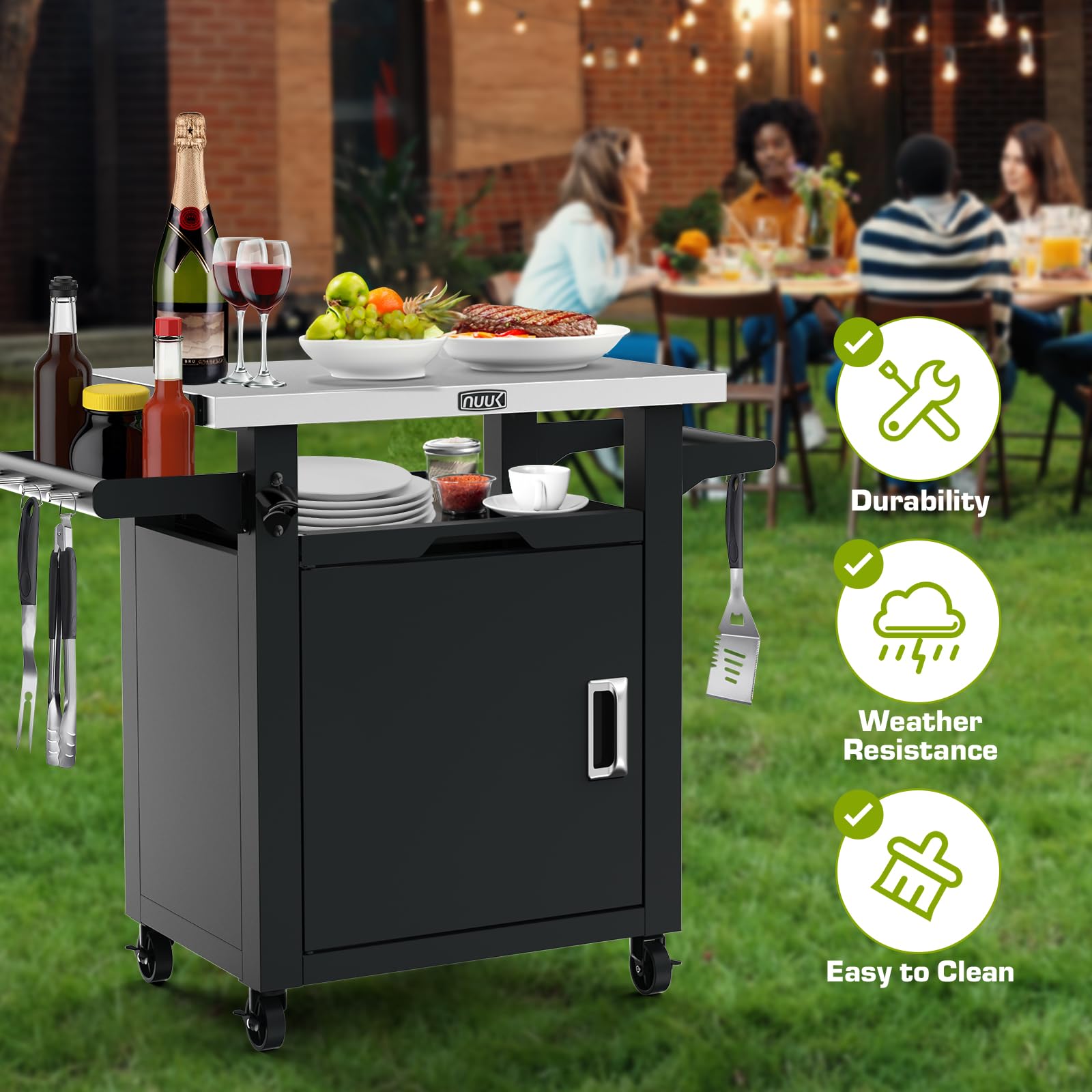 Amazon.com: Nuuk Grill Table with Storage Cabinet, Outdoor Bar