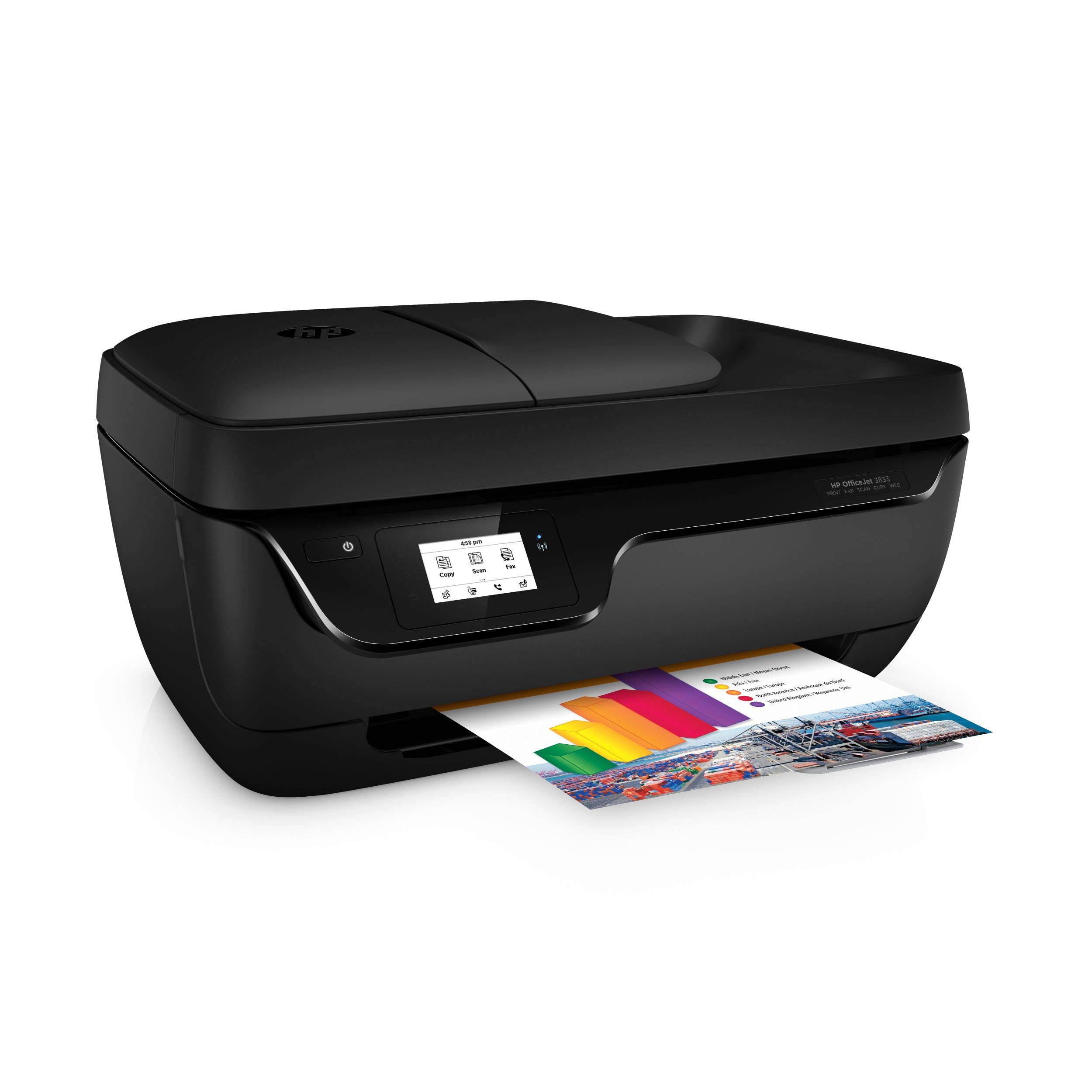 HP OfficeJet 3833 Multifunktionsdrucker (Instant Ink, Drucker, Kopierer, Scanner, Fax, WLAN, Airprint) mit 2 Probemonaten HP Instant Ink inklusive