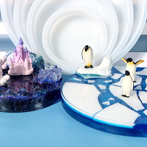 Miniatura 6 de 3 moldes de silicona de círculo profundo para resina, moldes de resina grandes brillantes redondos profundos, 8 x 2 pulgadas de alto. 6 x 2 pulgadas