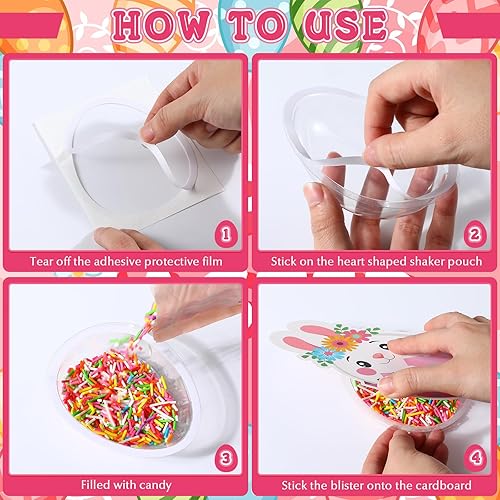 Miniatura 3 de Pasimy Paquete de 36 tarjetas de regalo de primavera, tarjetas de felicitación de huevo de conejo feliz, tarjetas de dulces de primavera con bolsas