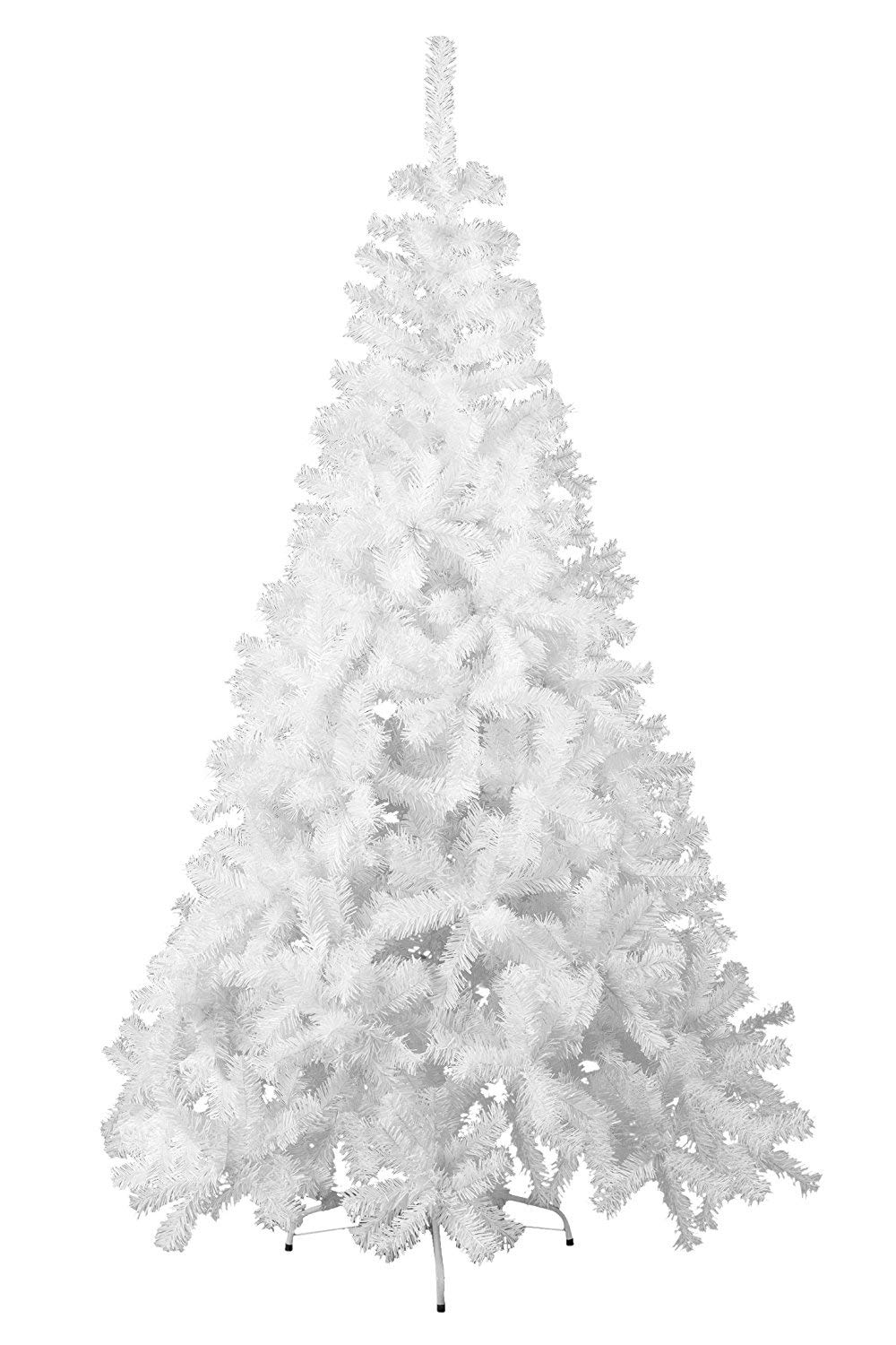 HENGMEI - Sapin de Noël en PVC vert, sapin de Noël avec support en métal, env. 100 branches Lena, décoration de Noël, PVC blanc., 240cm