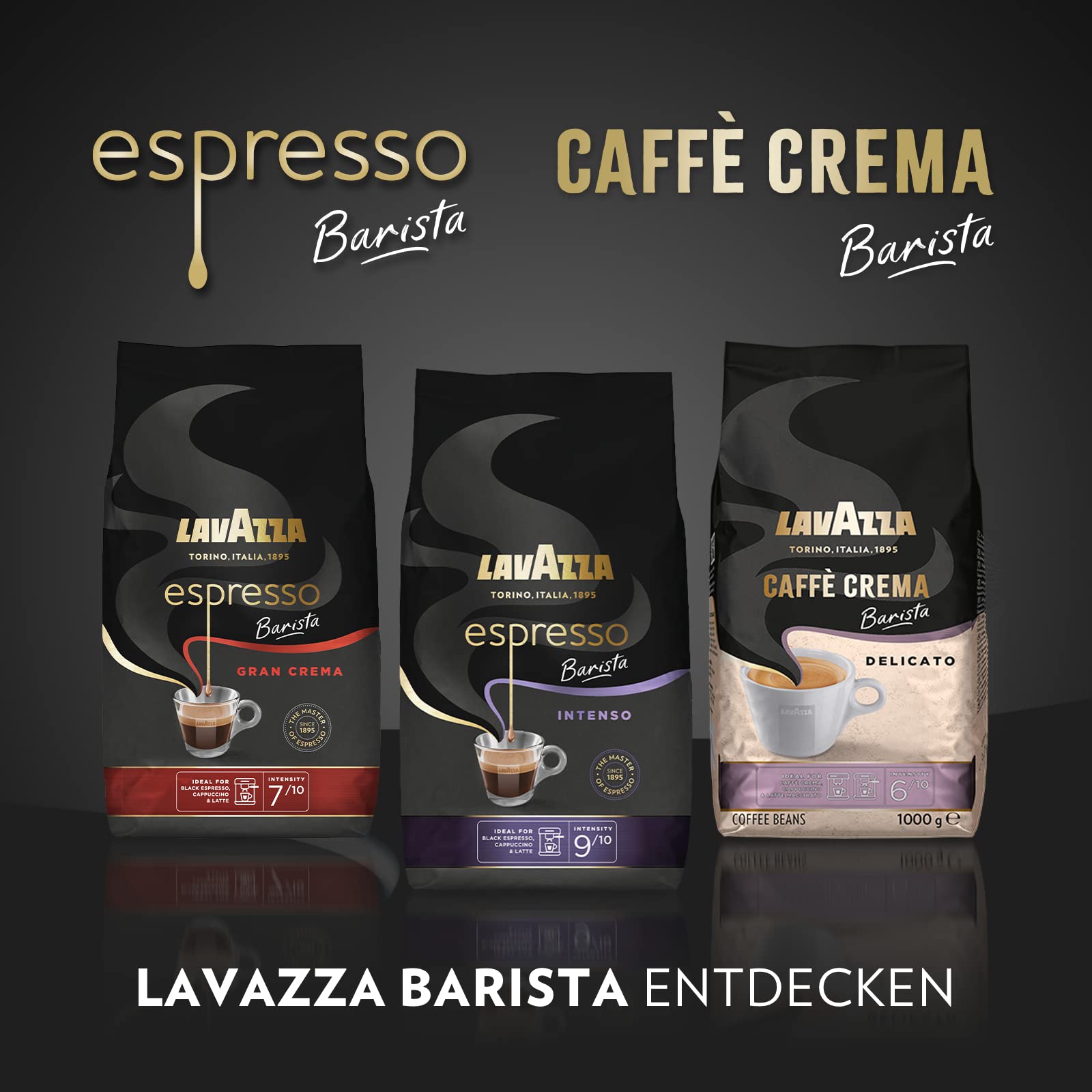 Lavazza Espresso - Barista Gran Crema - Aromatische Kaffeebohnen - 6er Pack (6 x 1 kg)