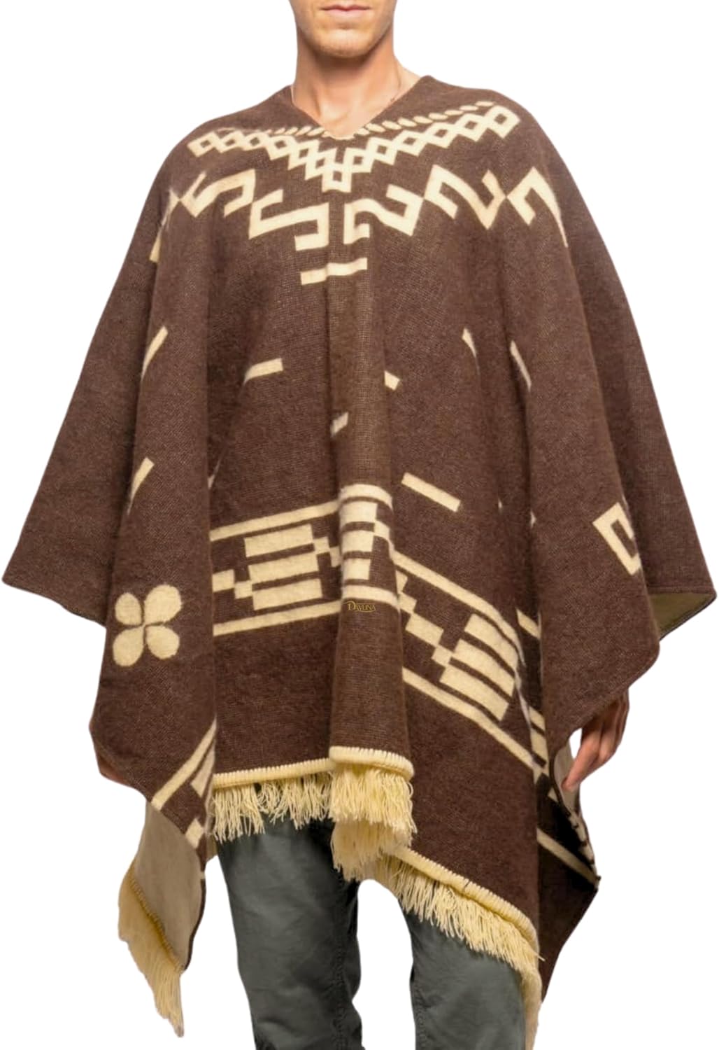 Clint Eastwood, Alpaca Wool Poncho: Western Style, Unique and Handmade in Ecuador. Thick, Warm and Soft Wool Poncho