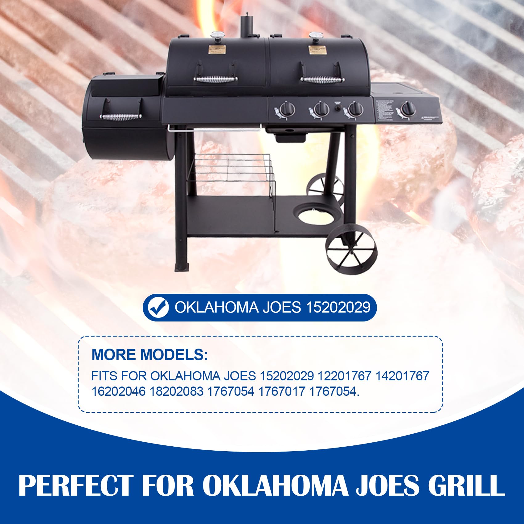 Grill-Ersatzteile Für Oklahoma Joes Longhorn 3-Brenner – Rost & Hitzeschild, Kompatibel Mit 15202029, 1767150 U.a.
