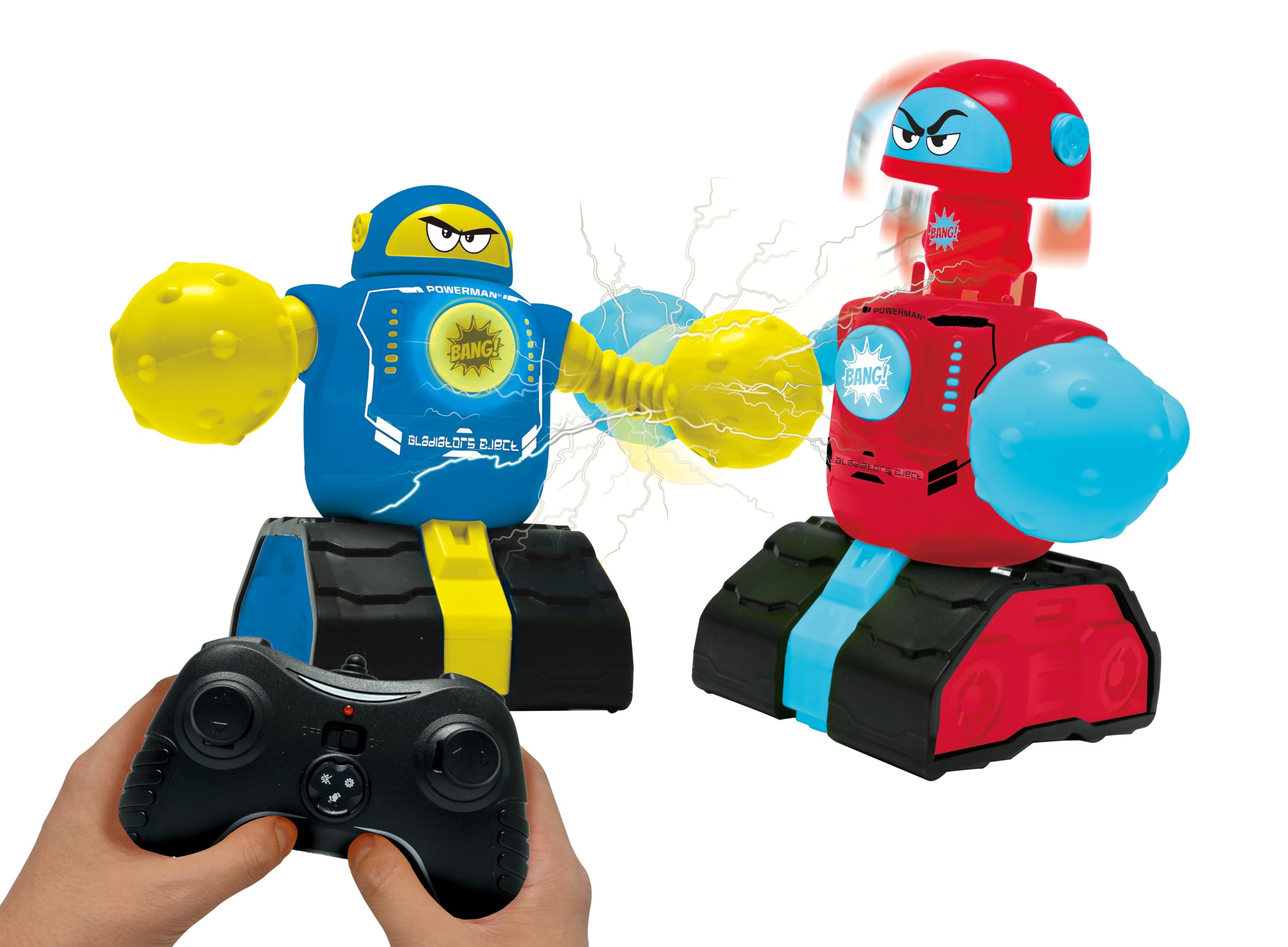 Lexibook, Powerman Robots Gladiadores Eject, ROBDUO2 | Robots batalla RC, modo duelo, luz y sonido, azul/rojo