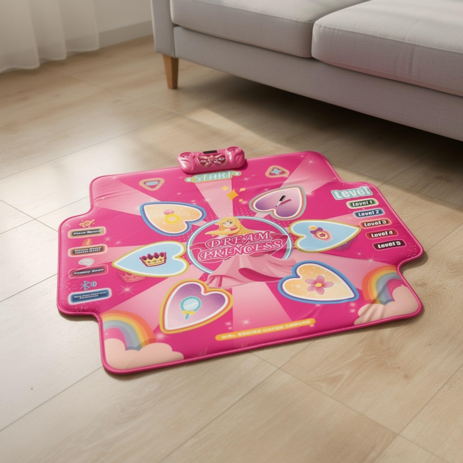 Tappeto da Ballo Elettronico per Bambini | Regolabile nel Volume, Tappetino da Ballo con Pulsanti Luminosi, Educativo, Giocattolo, ntrattenimento Familiare, Stile B