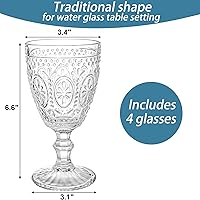 Vista 2 de Bekith Clear Glass Goblets, Drinking Goblets Stemmed Water Glasses for Iced Tea Wine Juice Beer Cold Beverage, Goblet Glassware for Parties, 10