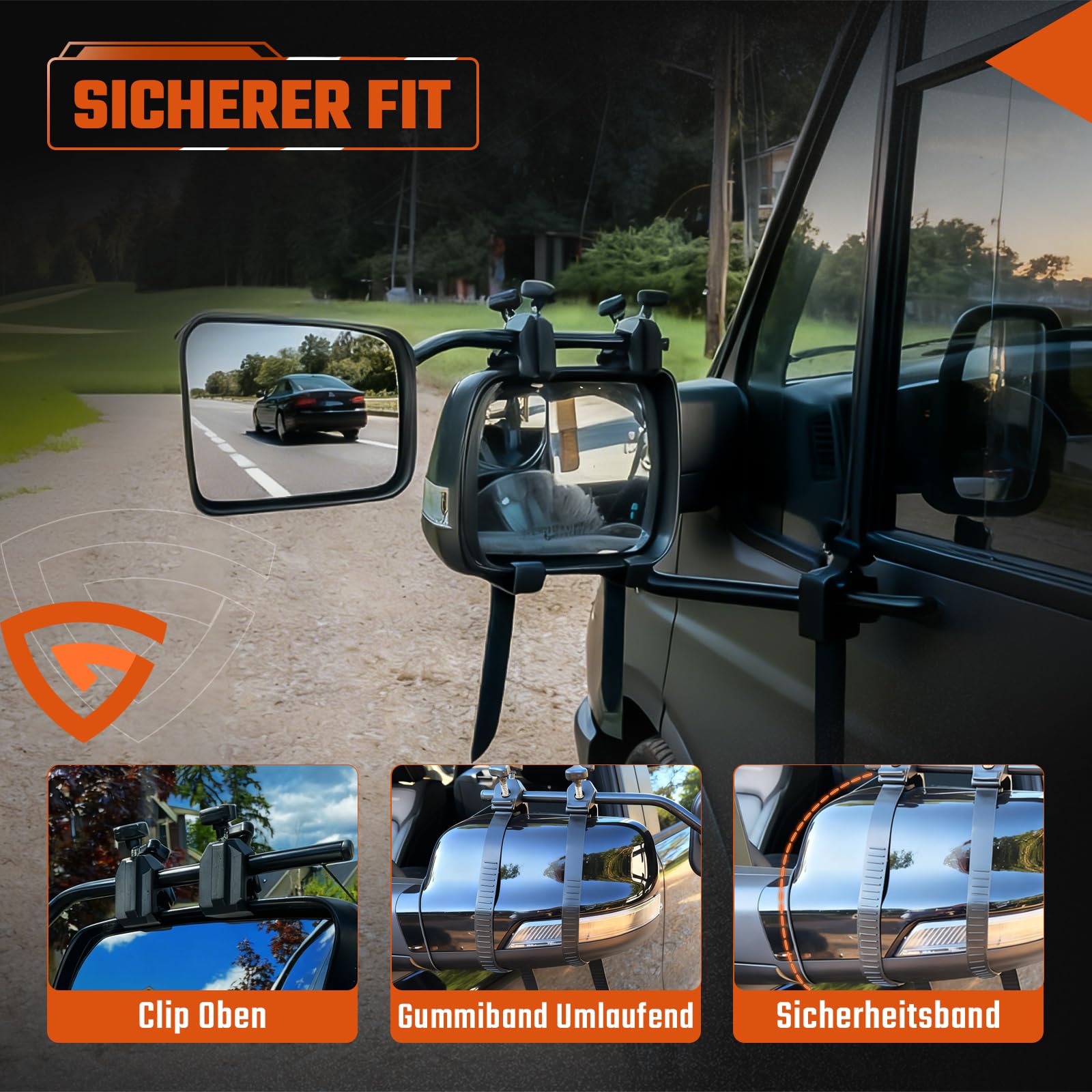 Außenspiegel Caravan Wohnwagen Spiegel Auto Wohnwagenspiegel Toter Winkel Wohnmobil Außen Spiegelverlängerung Autospiegel Links + Rechts für Alle Gängigen Fahrzeugtypen