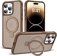 Vista 30 de Funda de grado militar compatible con iPhone 14 Plus de 6.7 pulgadas, con soporte magnético invisible tipo anillo, compatible con MagSafe y gran