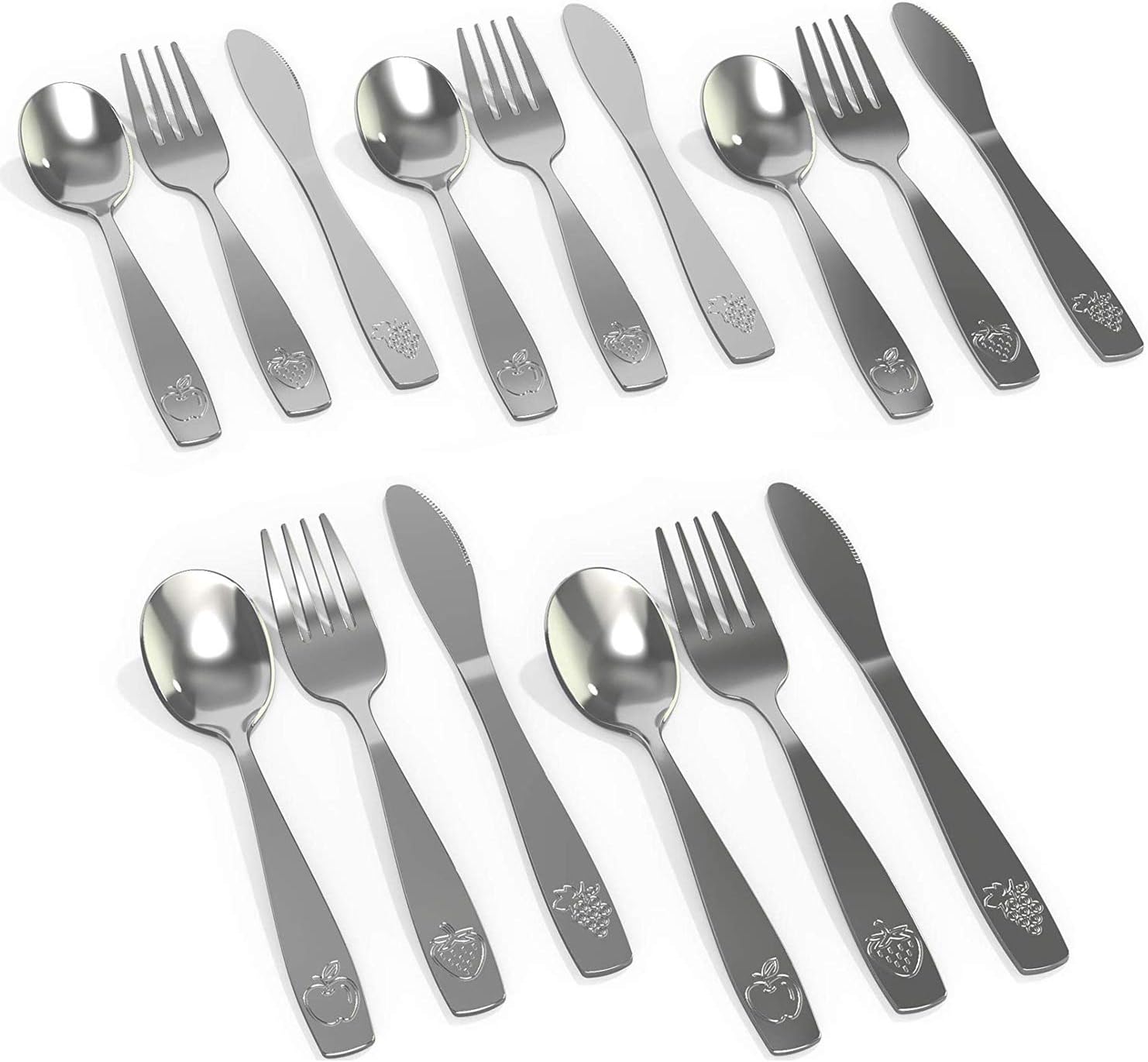 15 Piece Stainless Steel Kids Silverware Set, Kids Utensil Set, Metal Kids Cutlery Set Includes 5 Small Kids Spoons - Image 3