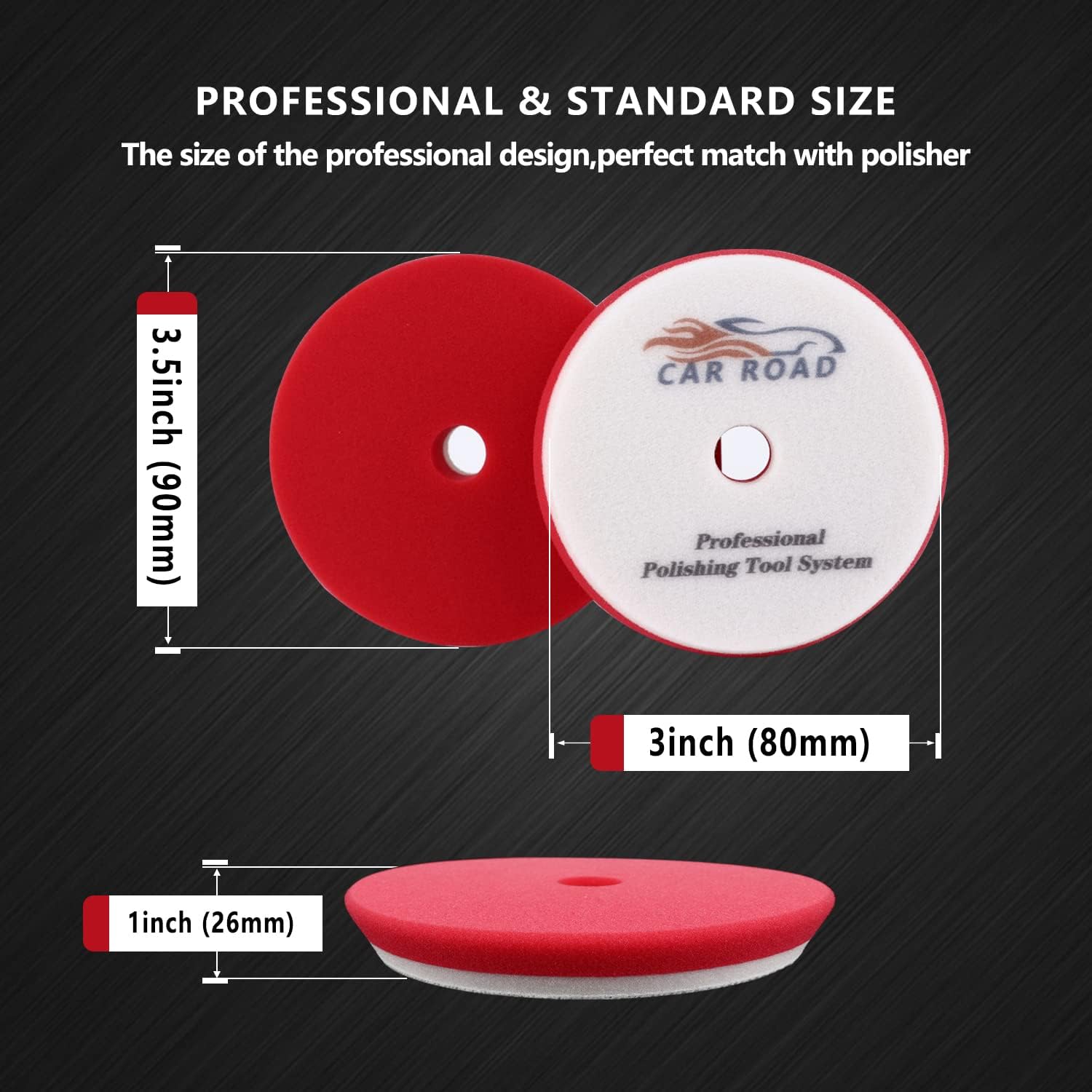 CARROAD Polishing Pad, 11Pc 3Inch 80mm Orbital Buffer Polisher Pad Wool Microfiber Buffing Pad for Backing Plate with Drill Adapter car Detailing kit, Foam applicator Pad for Compound, Polish and Wax : Automotive