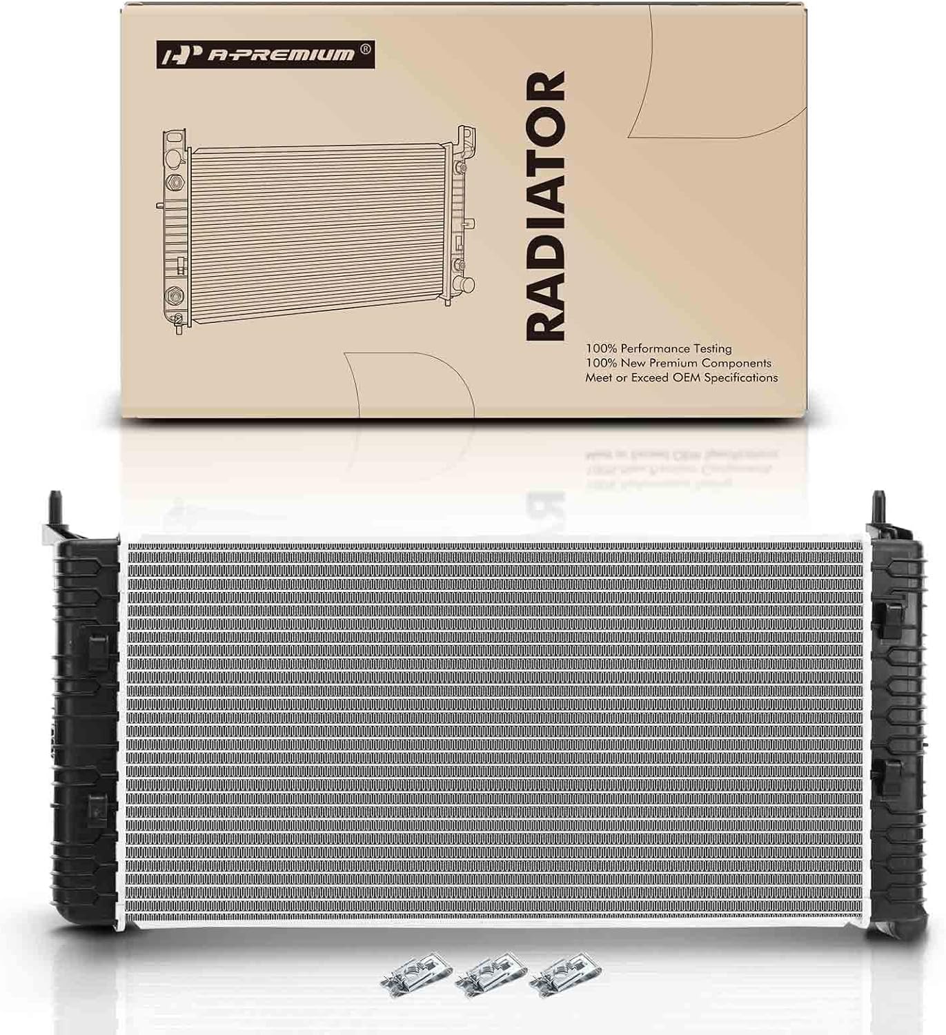 A-Premium Engine Coolant Radiator Assembly with Transmission Oil Cooler Compatible with Chevrolet Impala 2012-2016, Impala Limited 2014-2016, V6 3.6L, Automatic Transmission