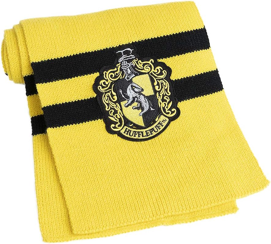 Funidelia | Bufanda Hufflepuff Harry Potter Oficial para Hombre y Mujer ▶ Hogwarts, Magos, Películas & Series - Color: Amarillo, Accesorio para Disfraz - Licencia: 100% Oficial