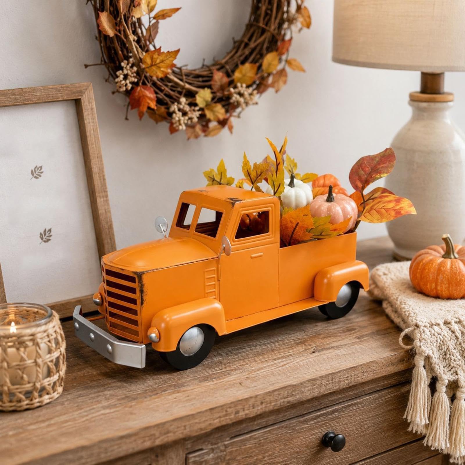 Dekoration LKW Metall Pick-up Vintage Thanksgiving 32 cm