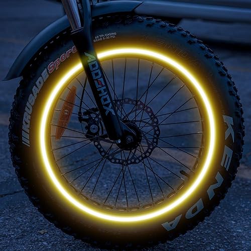 Miniatura 10 de Addmotor Calcomanías reflectantes para llantas de bicicleta, cinta reflectante, reflectante, para decoración de bicicleta y motocicleta (rojo, 20)