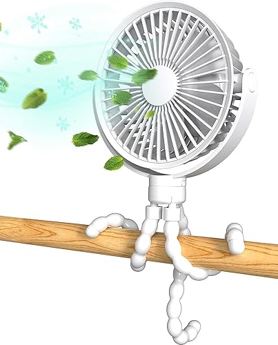 KONPWAY Ventilador portátil a pilas con trípode de pulpo, ventilador de mano personal recargable por USB para cochecito, asiento de automóvil, al disponible en Yaxa Peru
