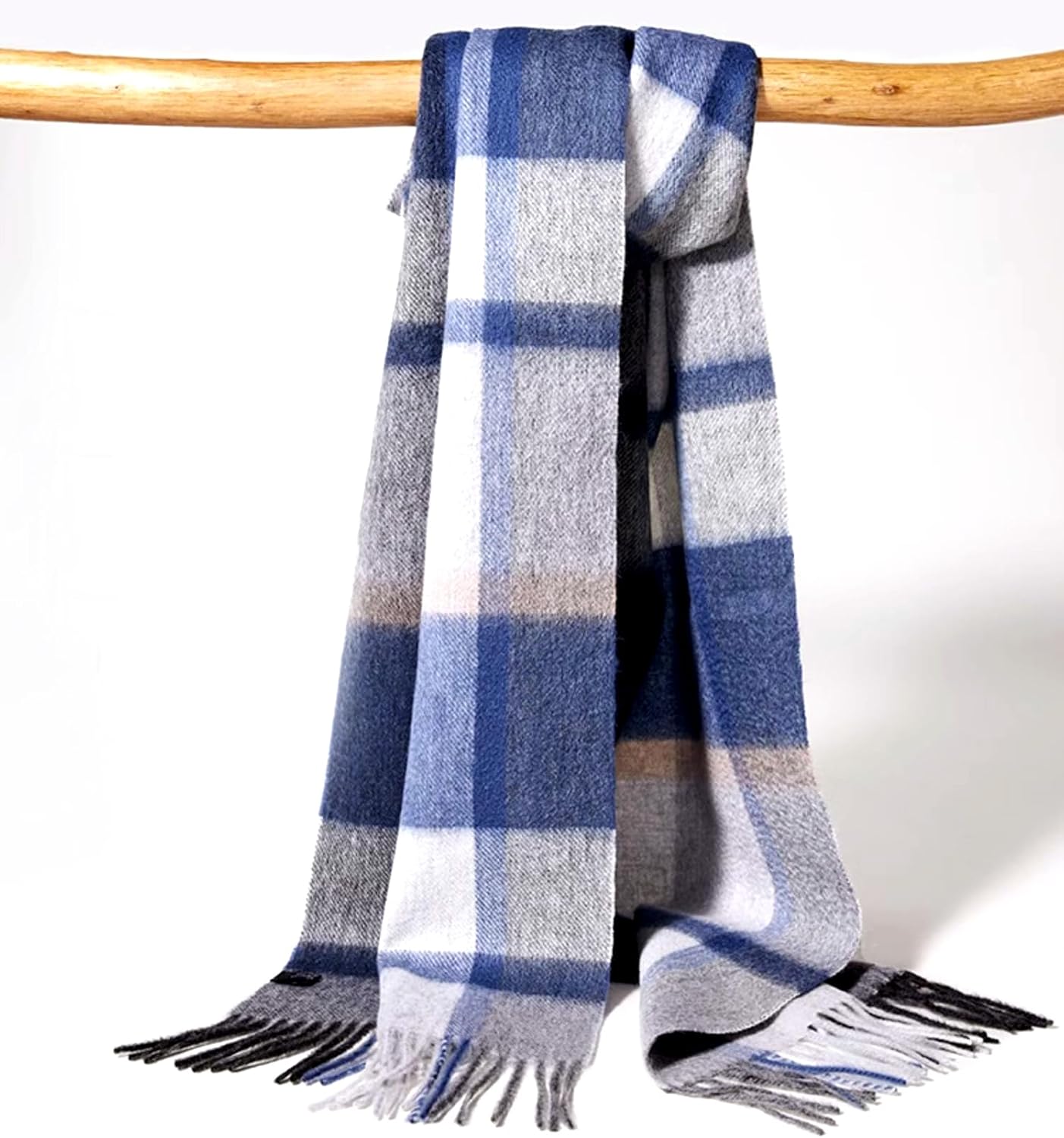 Cashmere Wool Scarf Soft Warm Thick Plaid Winter Scarf Unisex for Women and Men with Gift Box - Image 6