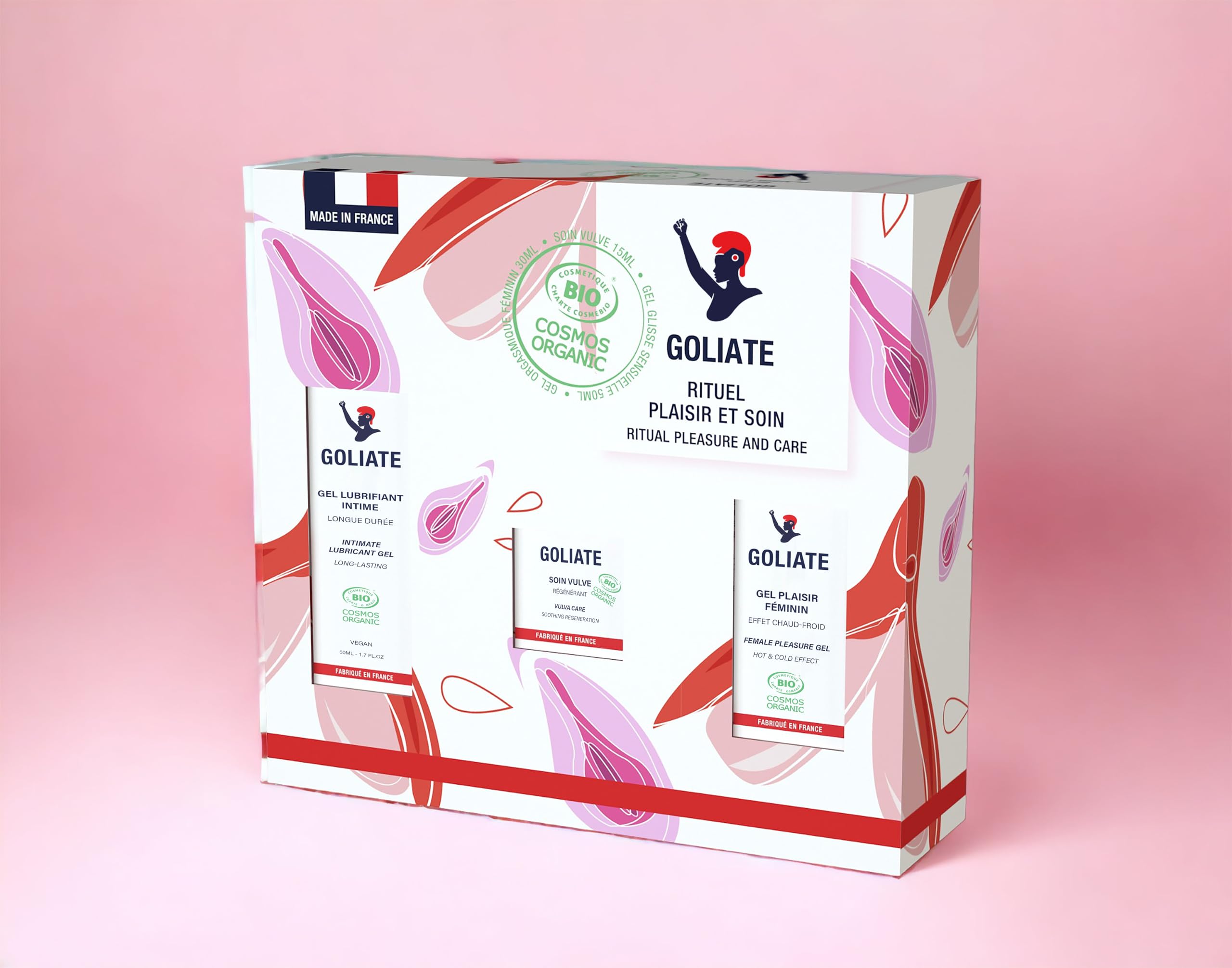 GOLIATE - Cofanetto Regalo Rituale Cura I Gel lubrificante intimo all'acqua - Balsamo Cura vulva - Gel femminile I Bio, naturale, idratante, made in France