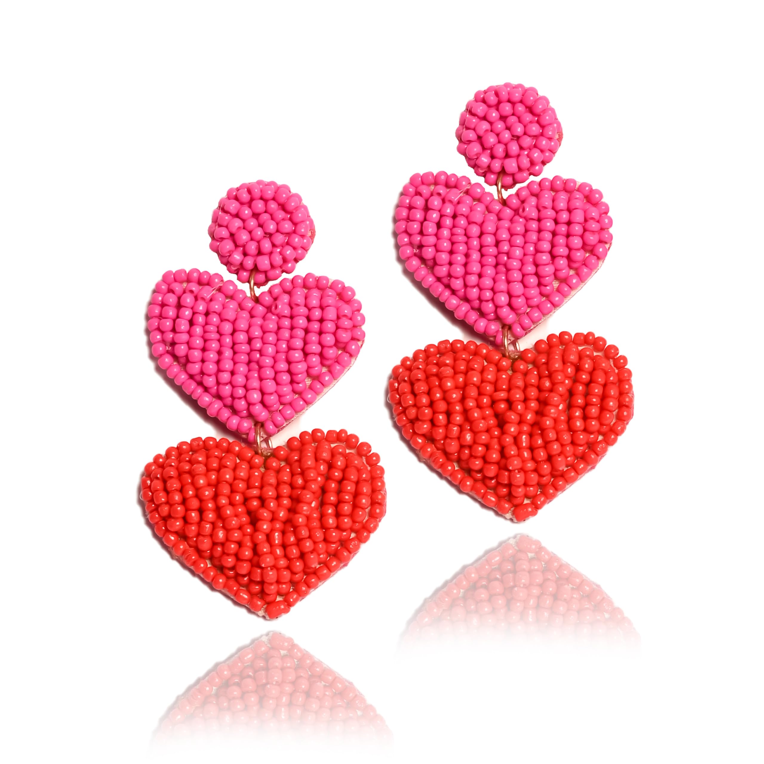 Glory Care Beads Heart Shape Fashion Earrings Western Style Hoop Handmade Earing Drop & Danglers ear ring for Women and Girl (B0CS6Q33R4) Amazon Price History, Amazon Price Tracker
