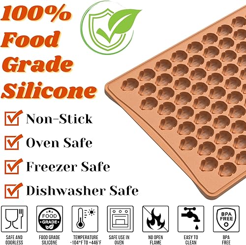 Miniatura 3 de Crethinkaty Moldes para el día de Acción de Gracias, molde de silicona para pavo, moldes de chocolate con forma de pavo 3D de 100 cavidades, mini