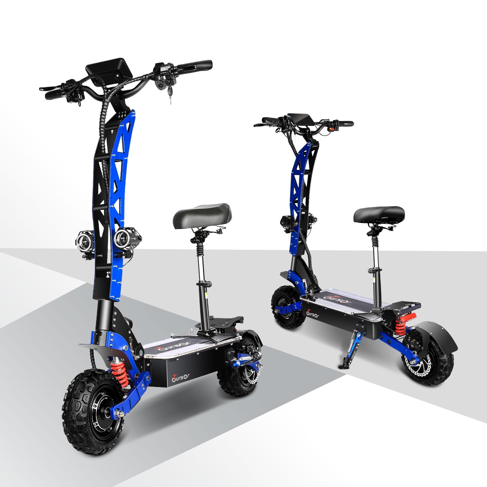Electric Scooter with Dual Brushless Motors LED Safety Lights 340LBS Load Capacity 75-Mile Range 60V Lithium Battery 30