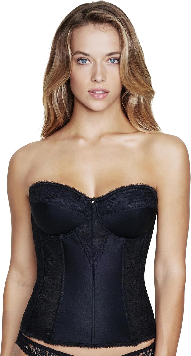 Dominique Womens Lace Longline Corset Bustier Bra #8949  Strapless Bra Seamless Full Figure Support - Lingerie for women