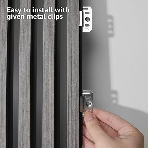 Miniatura 8 de Art3d Paquete de 8 paneles de pared de listones de madera WPC para decoración de pared interior, paneles de pared acústicos estriados de madera 3D