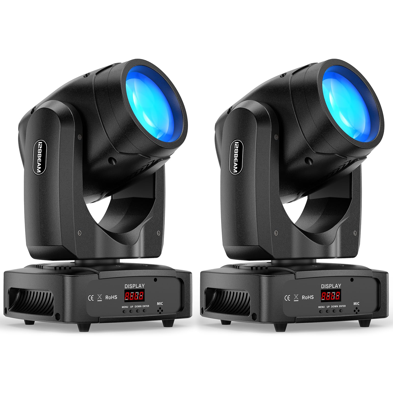 2 unità 150W Teste Mobili LED Luce da Discoteca Luci Palco RGBW con Prisma Effetto per Feste, Natale, Halloween, Spettacoli, Bar, Club