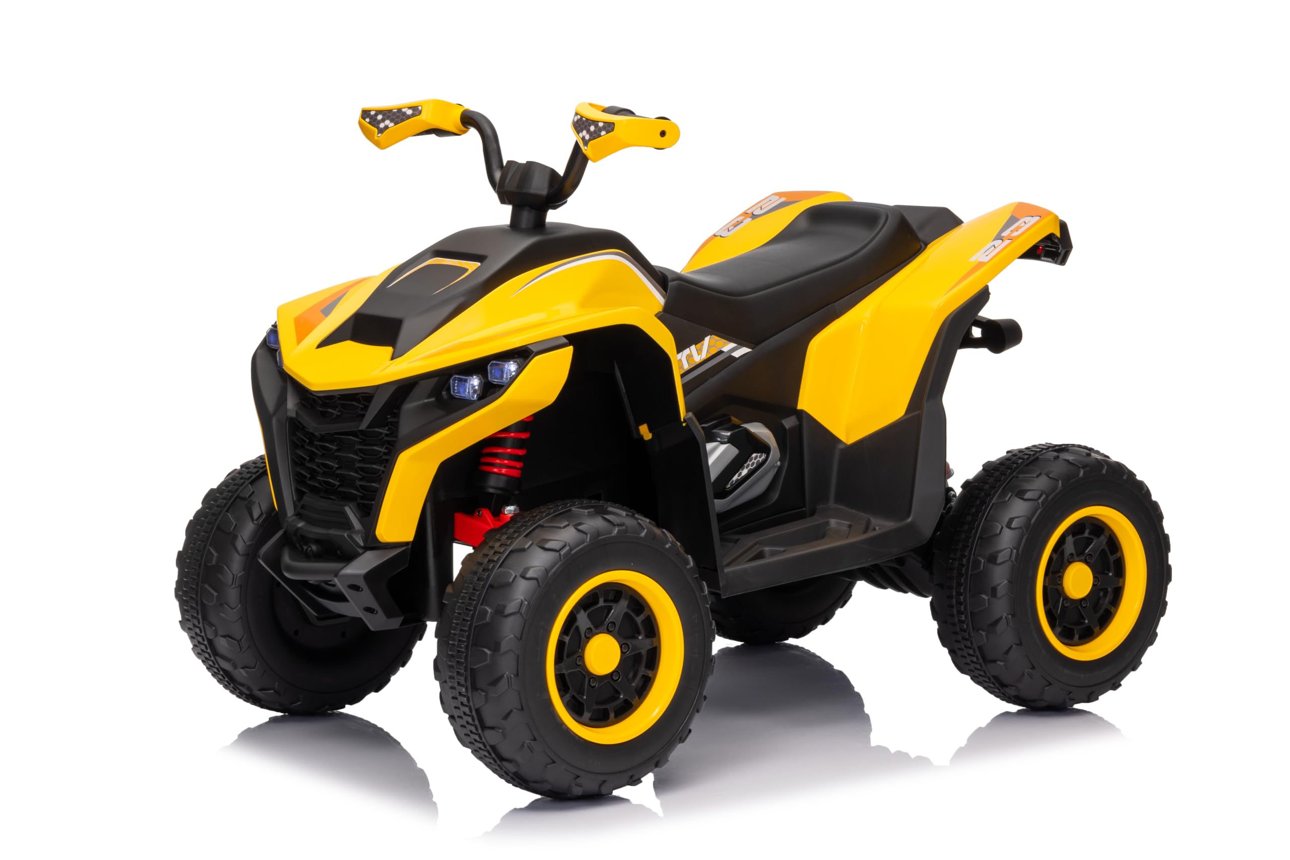 LALAHO Quad elettrico per bambini, 24 V, 7 Ah, con 2 motori, giallo