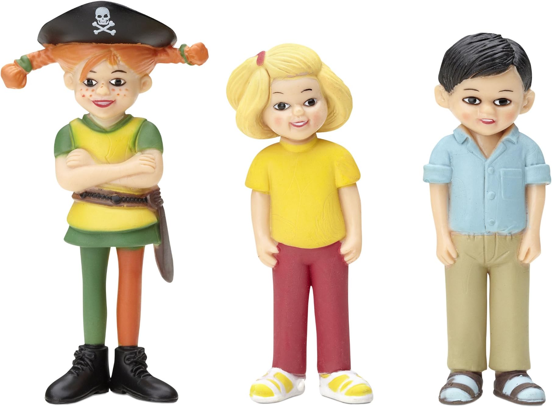 Micki 44371000 Pippi Pirate Pippi Tommy and Annika Figures-Assorted Colours