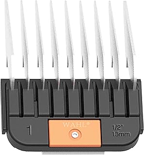 Professional Animal Stainless Steel Attachment Guide Comb Detachable Blade Pet Clippers - #1, 1/2 Inch Cut Length (3374-100), Orange