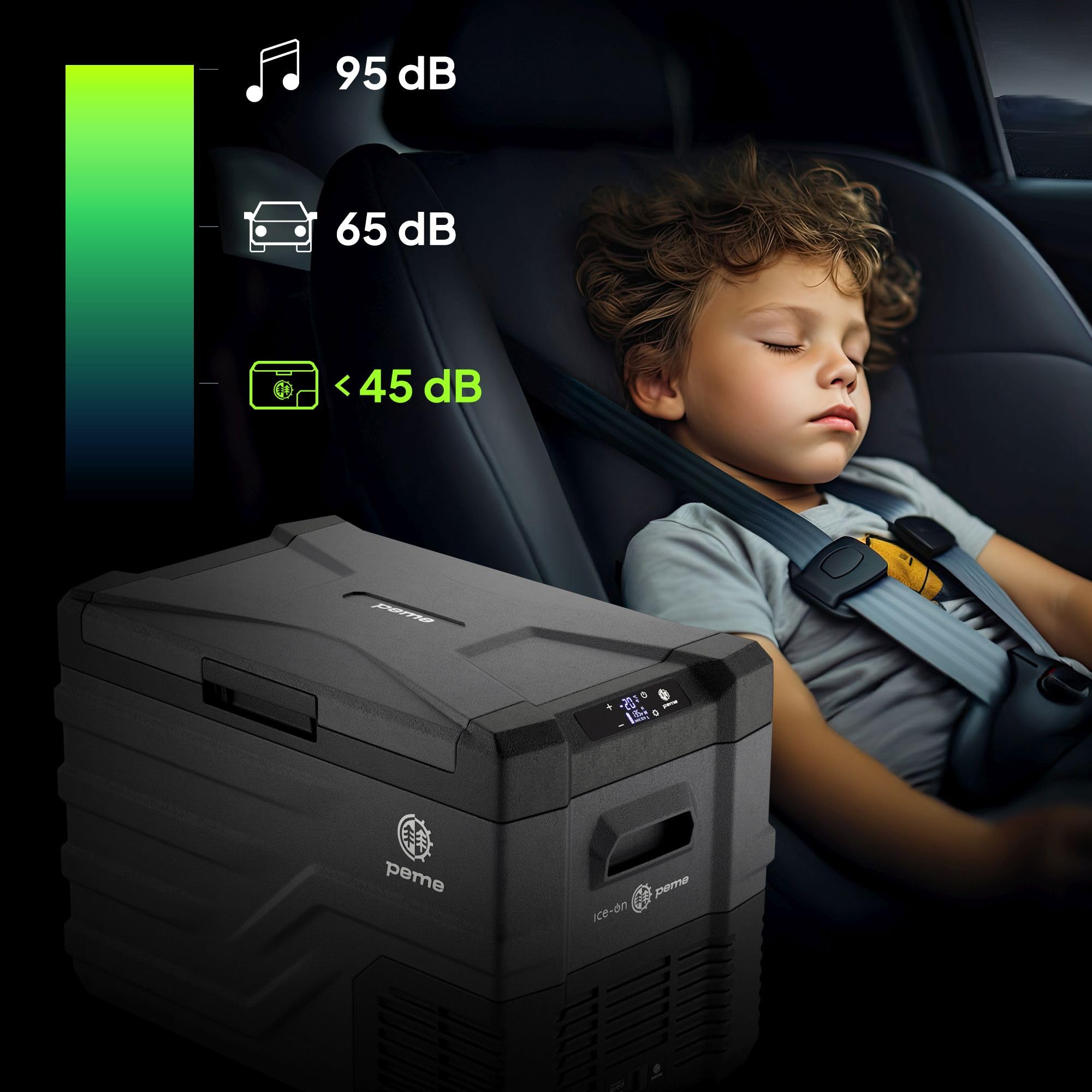 Peme Kühlbox Auto Kompressor Elektrisch Camping Kühlschrank Tragbar 35,3L 12V 24V 220-240V LCD Display