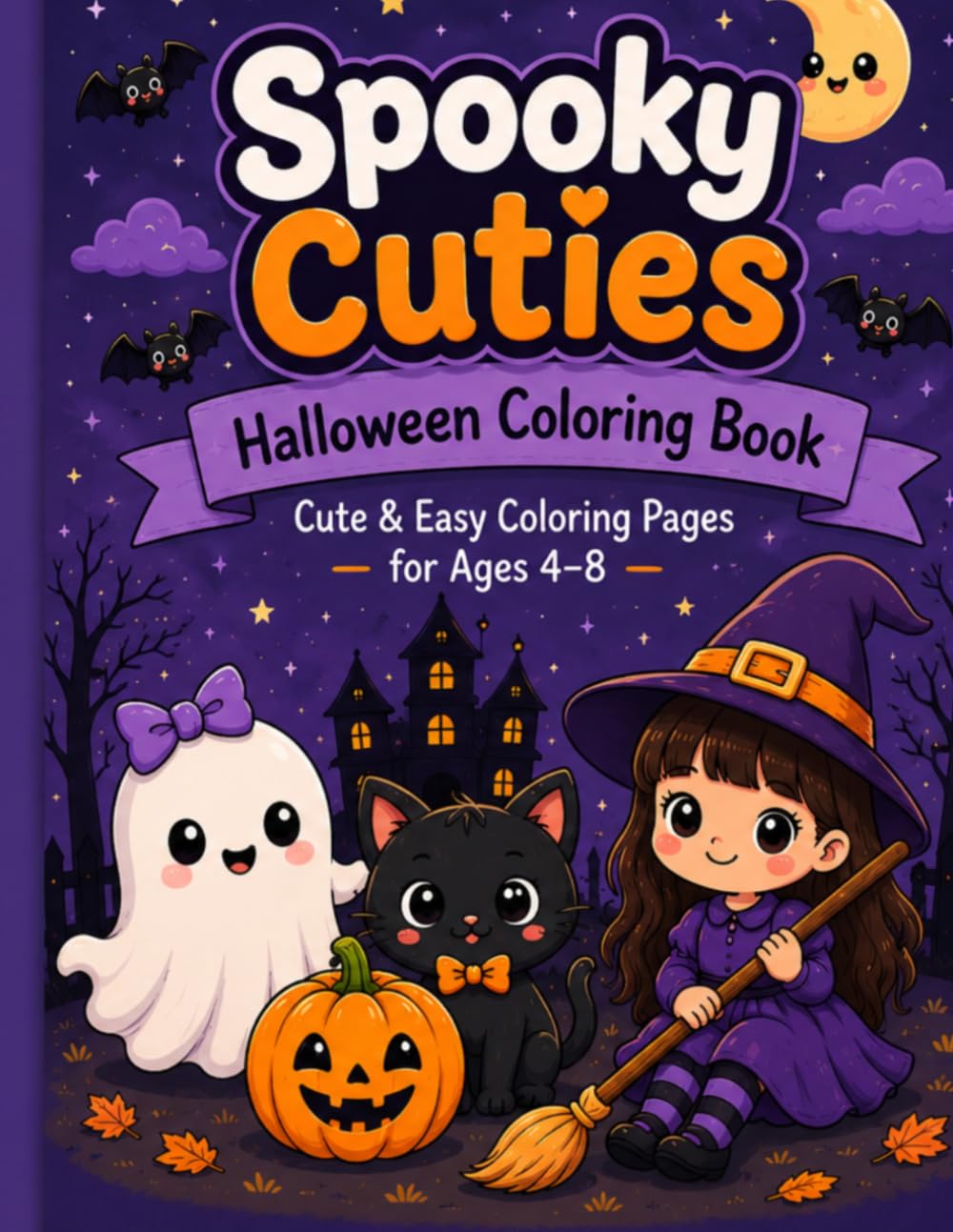 Spooky Cuties Halloween Coloring Book: Cute & Easy Halloween Coloring Pages for Kids Ages 4-8 (Cuties Coloring Books)