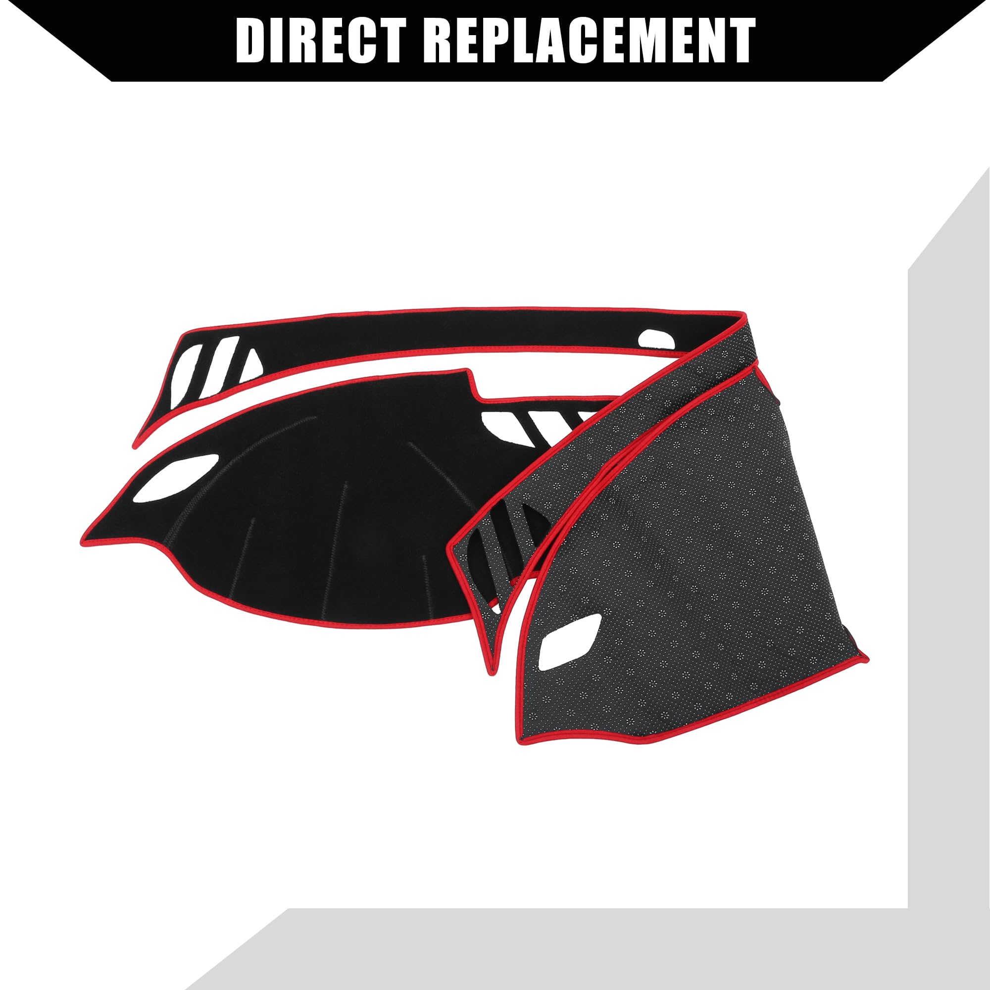 Auto Armaturenbrett Abdeckung für Audi A6 2012-2017 Mittelkonsole Armaturenbrettabdeckung rutschfest Polyester 1 Stück Schwarz Rot