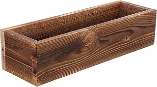 HOMSFOU Wood Rectangular Planter Box 30x9.5x7cm Outdoor Cedar Window Box...