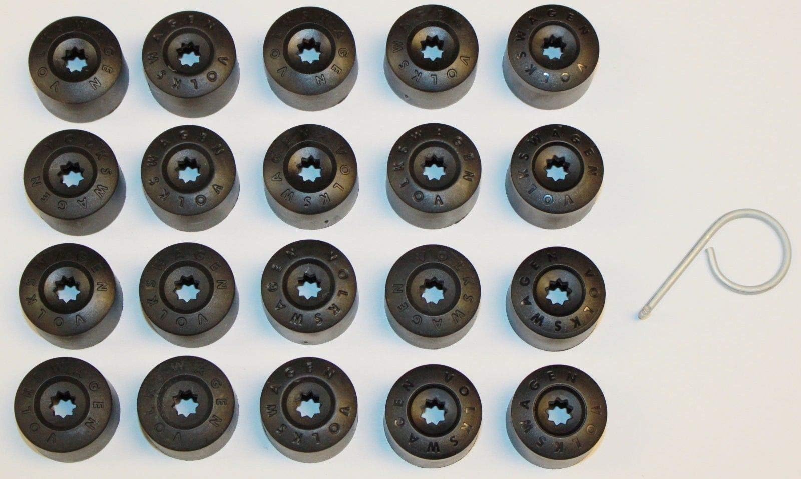 Genuine VW Volkswagen Engraved Alloy Wheel Bolt Cap Covers 17mm