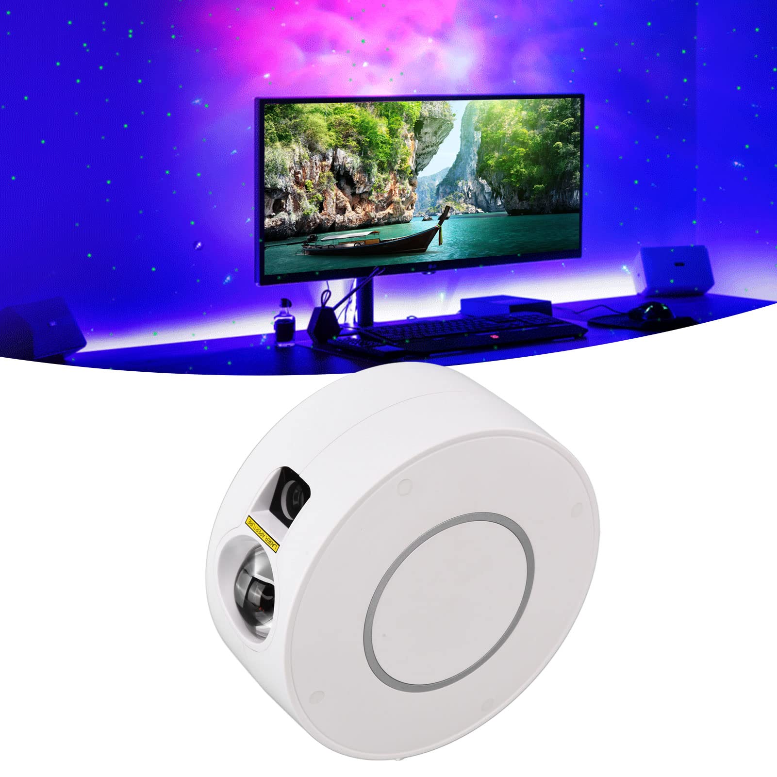 Lámpara de iluminación NiNight, proyector de estrellas LED, lámpara de estrella romántica con control de aplicación, proyector de luz nocturna de estrella romántica recargable for fiesta en dormitorio