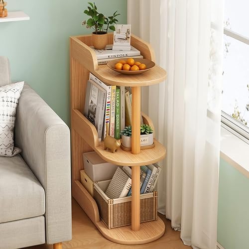 QQXX Estantería esquinera de pared de madera independiente, soporte estrecho de 234 niveles, organizador de almacenamiento para espacios pequeños