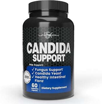 USK Unitech Candida Support | Yeast Cleanse & Gut Health Supplements | Natural Formula with Oregano, Garlic & Caprylic Acid | Supports Healthy Digestion & Immune System | 60 Vegetarian Capsules