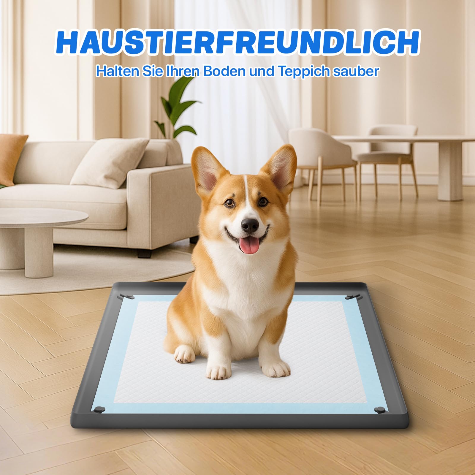 40-teiliges PIPI Matten für Hunde Set Con Silikonmatte, 62 X 62 cm rutschfeste Trainingspads für Hunde, Auslaufsicheres 5-Lagiges, Saugstarke Welpen Unterlagen, Schnell Trocknender