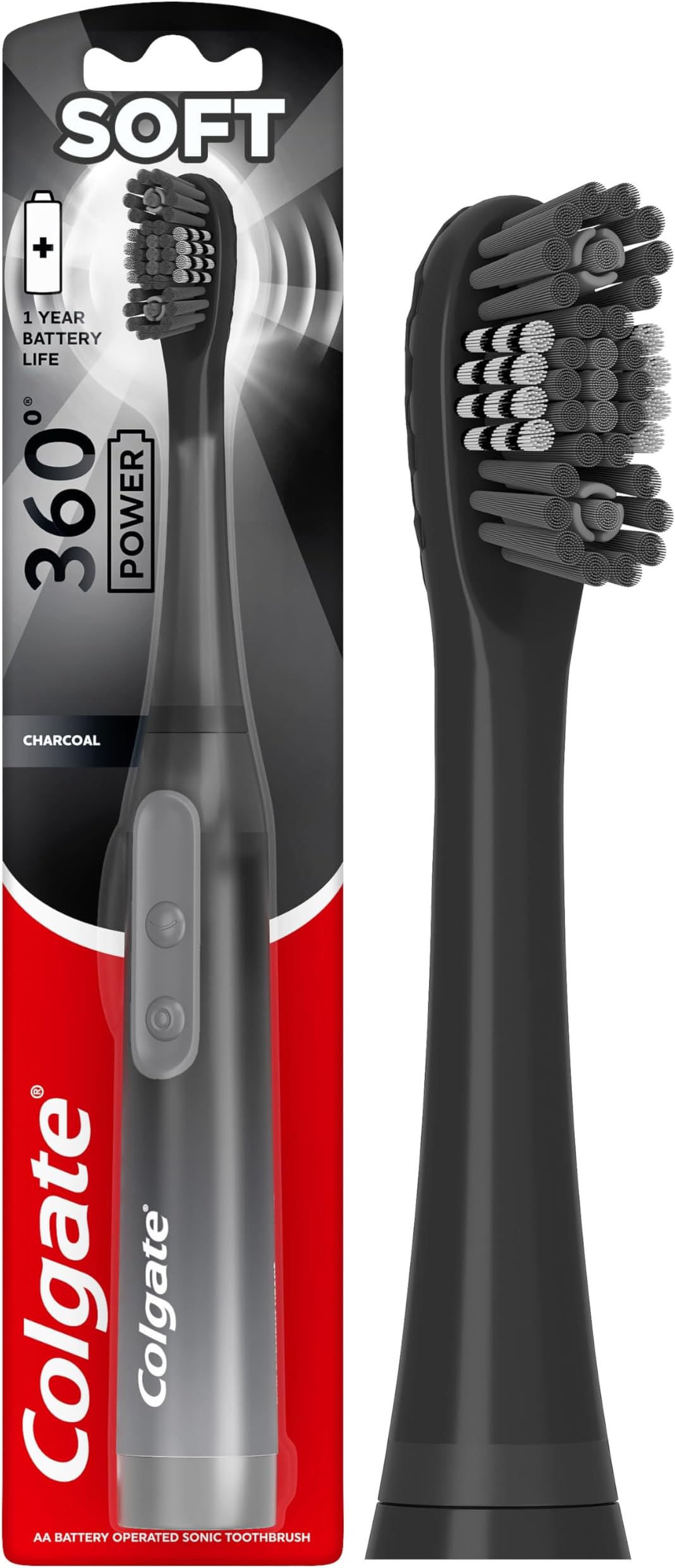 360 Power Charcoal Battery Toothbrush