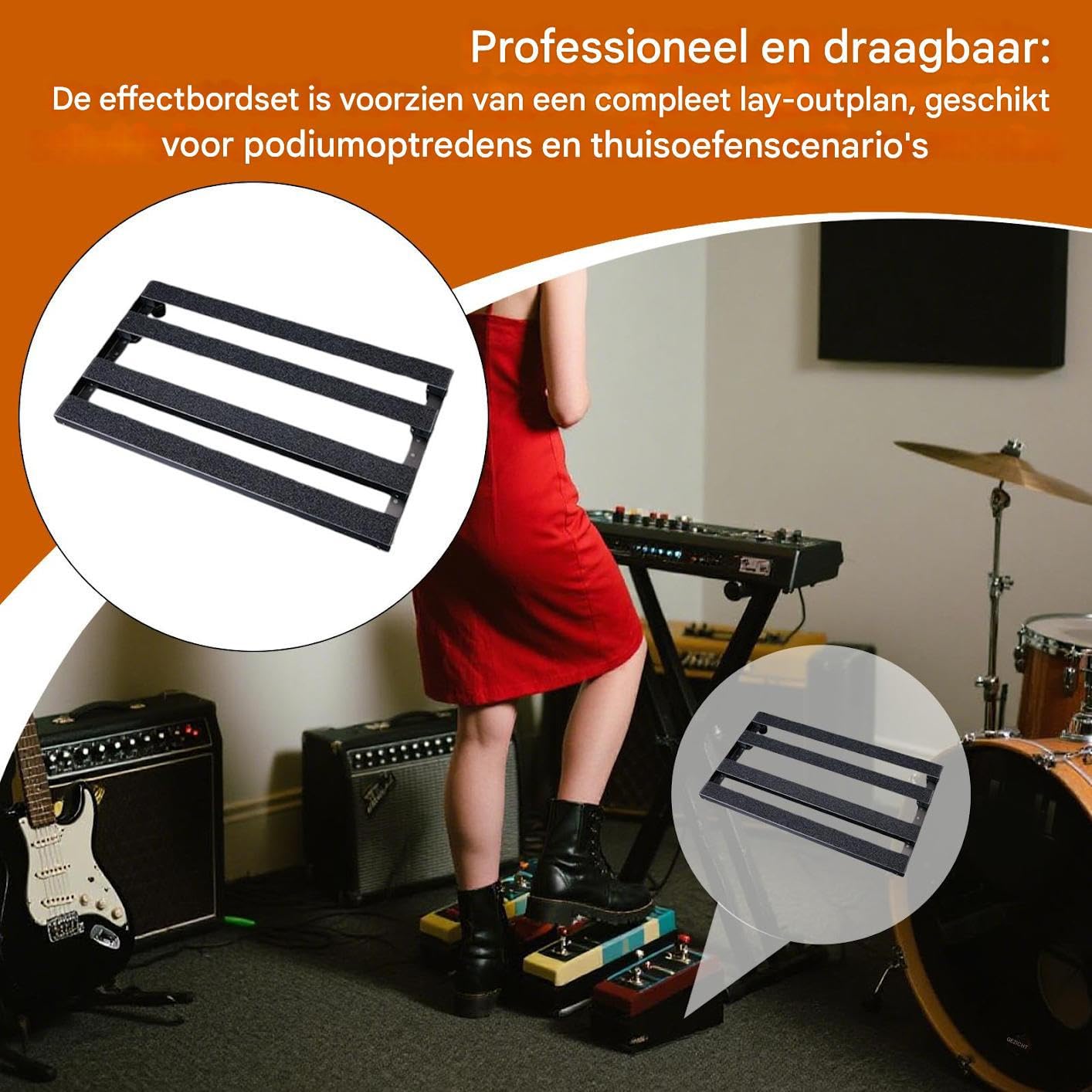 Gitarre Pedalboard - Super Light Effect Pedal | Gitarrenkabel-Organizer Pedalboard | Solide Präzision Musikliebhaber Lieferungen mit verbesserter Kabelführung und Konstruktion