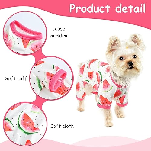 Miniatura 127 de Yikeyo Dog Pajamas for Small Dogs, Soft Thin Pjs Jammies Cat Doggie, Summer Pet Cute Puppy Clothes Outfits Dogs Boy Girl(Donut, L)