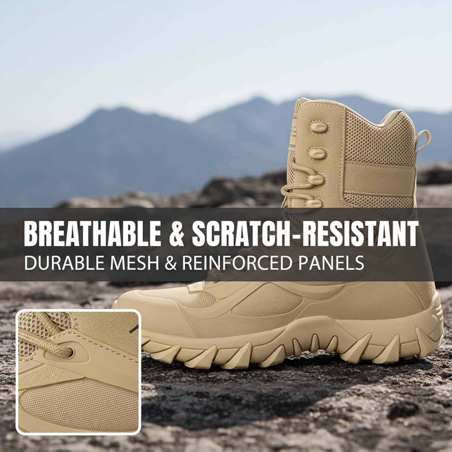 Men's Tactical Boots 8 Inches Lightweight Work Military Boots Side Zipper Jungle boots Combat Desert boots - Image 4