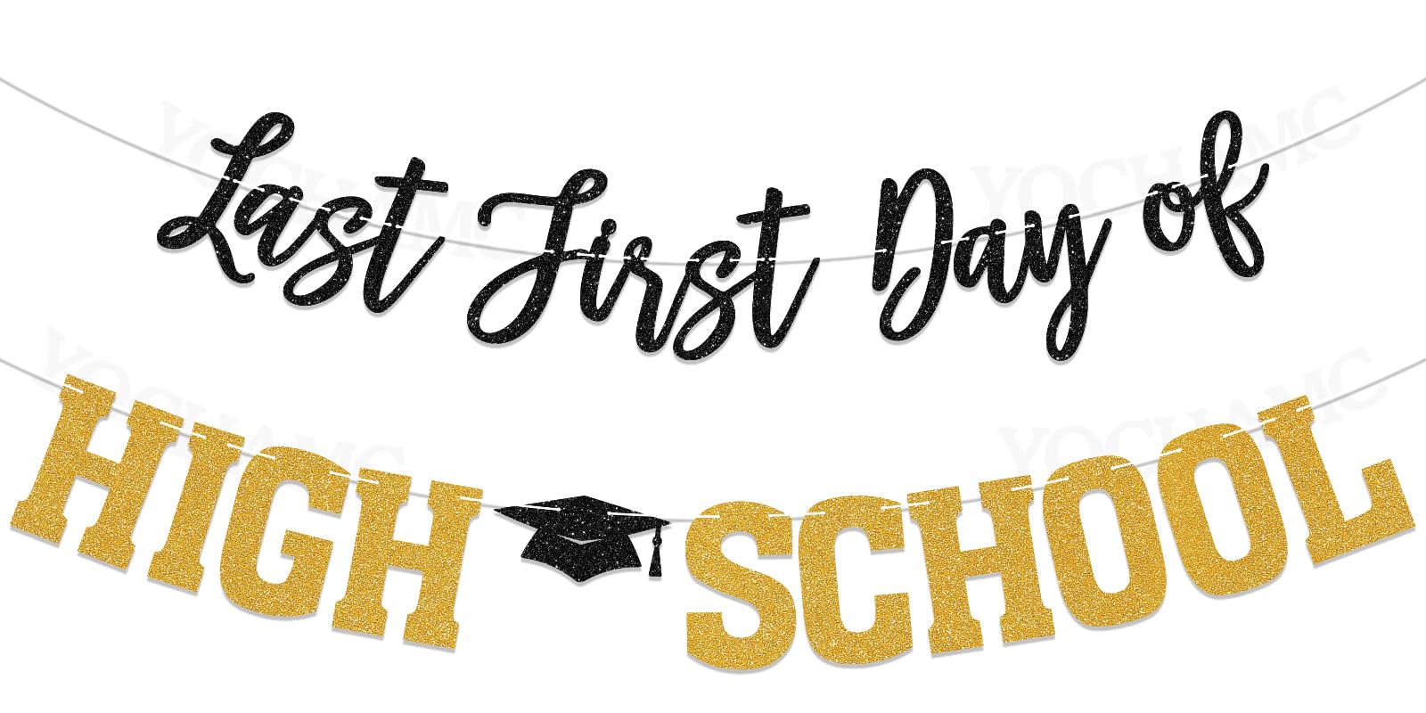 Back To School Decorations - Last First Day of High School Banner 2027 Senior Year Decorations