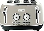 Haden Dorset 75003 Stainless Steel 900W Retro Toaster 2 Slice Wide Slot w/Removable Crumb Tray and Settings, Putty Beige Toasters w/Adjustable Browning Control, Smart Toaster