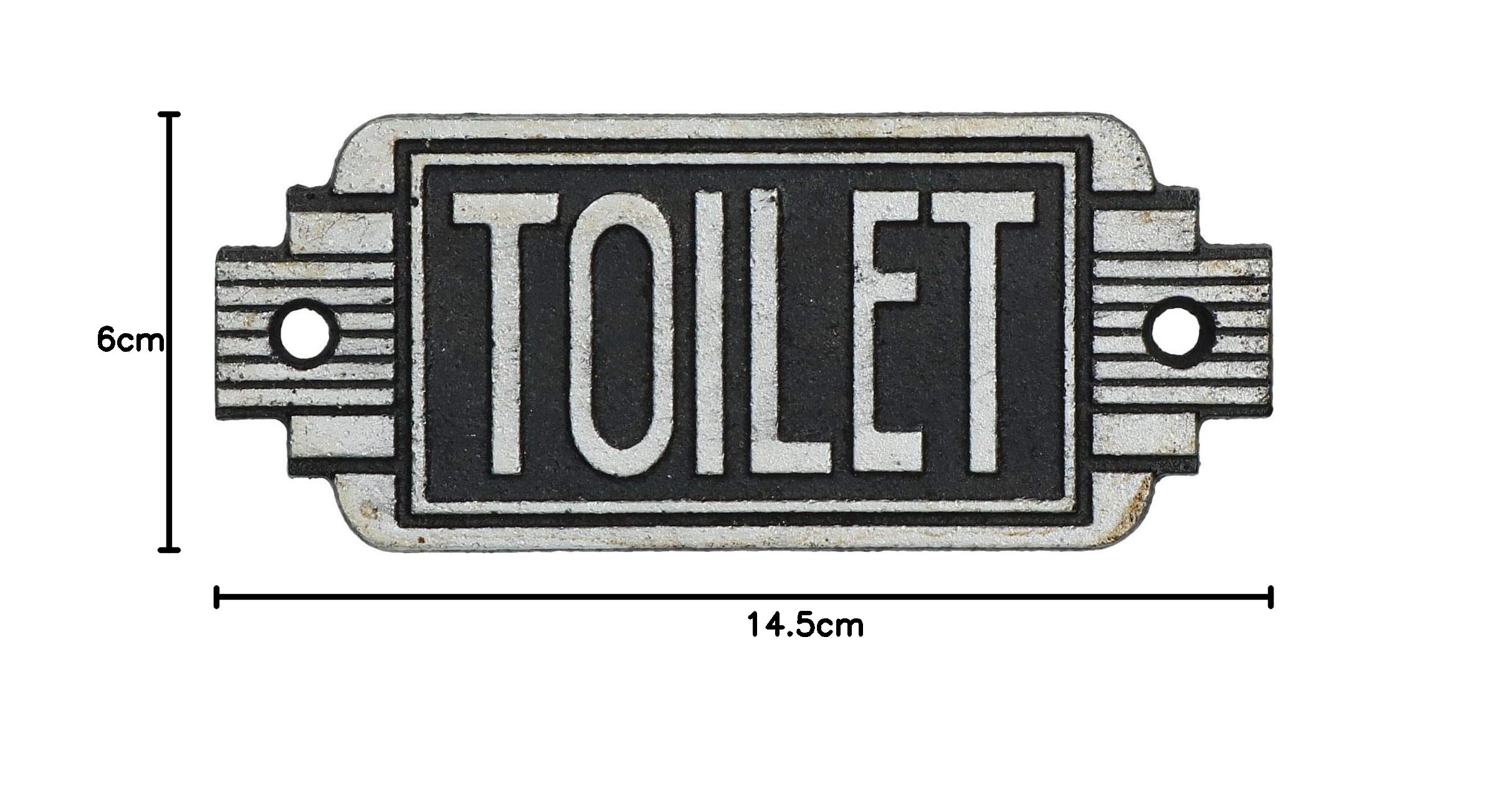 2 Cartelli Per Porta E WC In Ghisa – Moderni, Ruvidi, Facili Da Installare, Per Bagno, Ufficio, Ristorante, 21 X 5,5 Cm, Resistente Alla Ruggine - 3